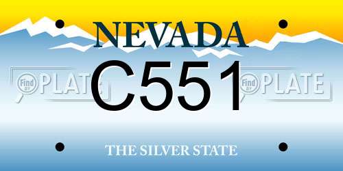 C551 Nevada License Plate