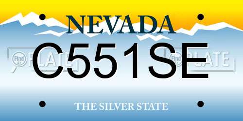 C551SE Nevada License Plate
