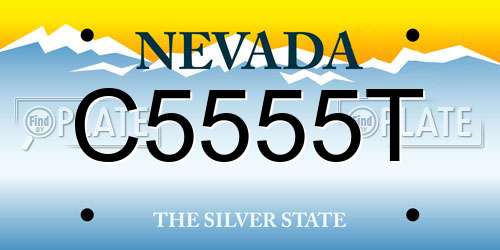 C5555T Nevada License Plate