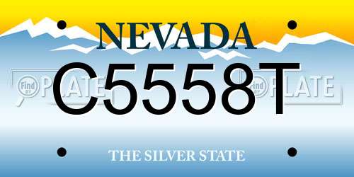C5558T Nevada License Plate