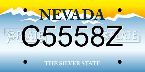 C5558Z Nevada License Plate