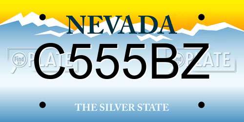 C555BZ Nevada License Plate