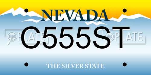 C555ST Nevada License Plate
