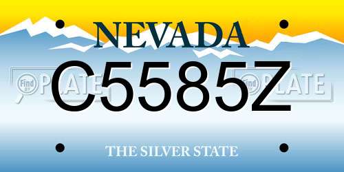 C5585Z Nevada License Plate