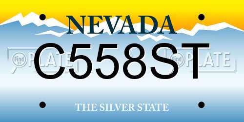 C558ST Nevada License Plate