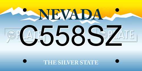 C558SZ Nevada License Plate