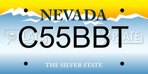 C55BBT Nevada License Plate