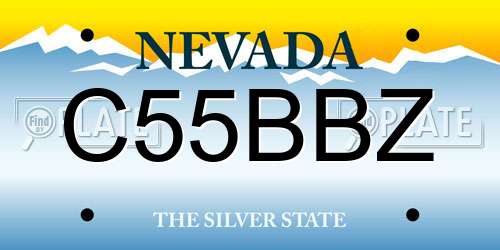 C55BBZ Nevada License Plate