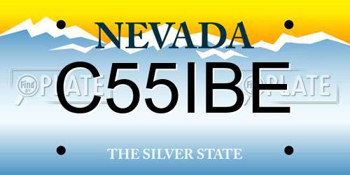 C55IBE Nevada License Plate