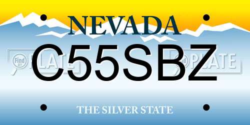 C55SBZ Nevada License Plate