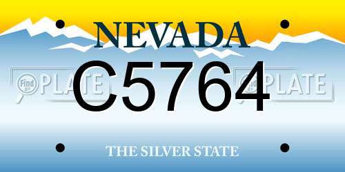 C5764 Nevada License Plate