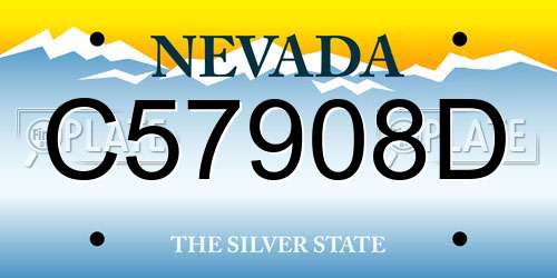 C57908D Nevada License Plate