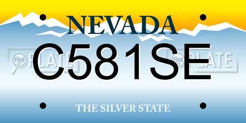 C581SE Nevada License Plate