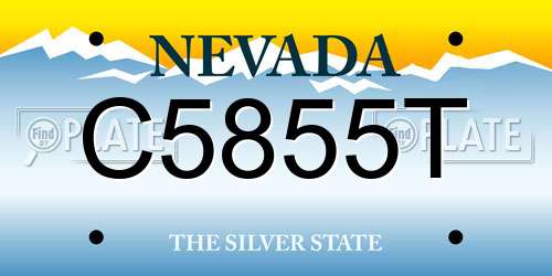 C5855T Nevada License Plate