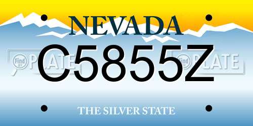 C5855Z Nevada License Plate