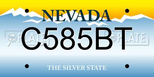 C585BT Nevada License Plate
