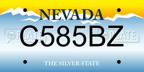 C585BZ Nevada License Plate