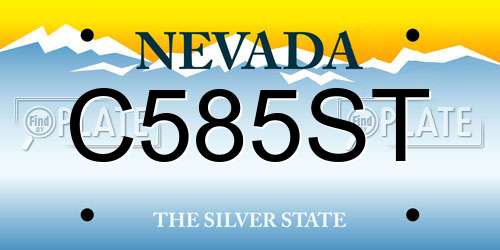 C585ST Nevada License Plate