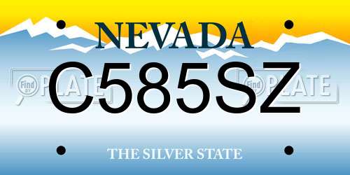 C585SZ Nevada License Plate