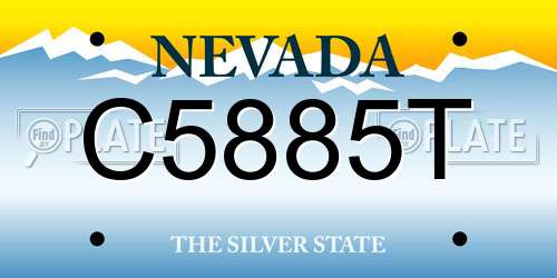 C5885T Nevada License Plate