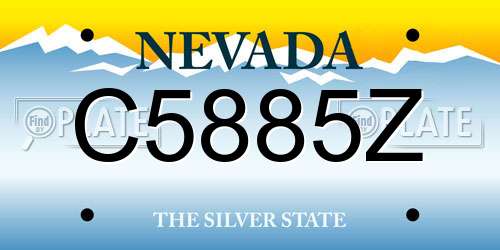 C5885Z Nevada License Plate