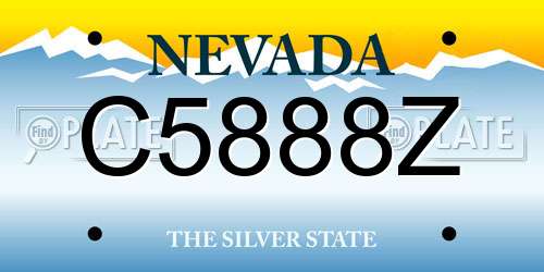 C5888Z Nevada License Plate