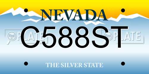 C588ST Nevada License Plate