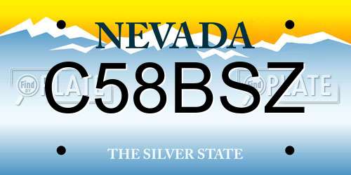 C58BSZ Nevada License Plate