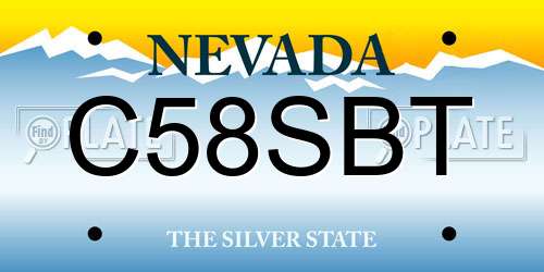 C58SBT Nevada License Plate