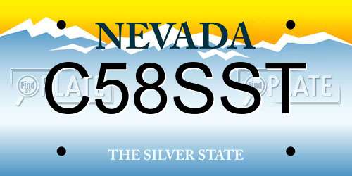 C58SST Nevada License Plate