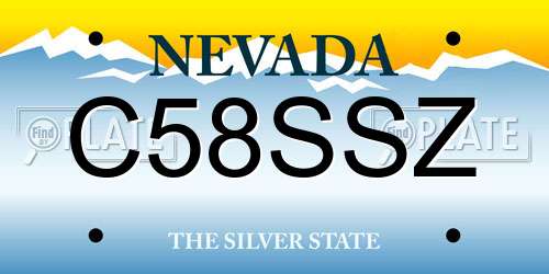 C58SSZ Nevada License Plate