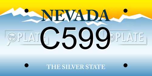 C599 Nevada License Plate