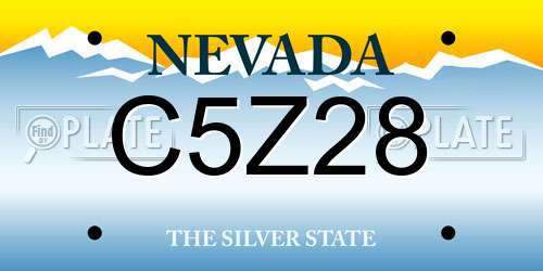C5Z28 Nevada License Plate