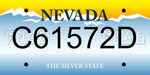 C61572D Nevada License Plate