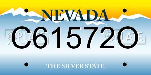 C61572O Nevada License Plate