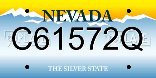 C61572Q Nevada License Plate