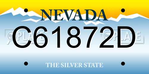 C61872D Nevada License Plate