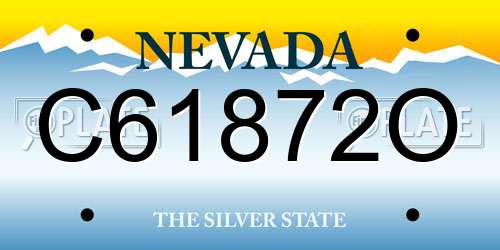 C61872O Nevada License Plate