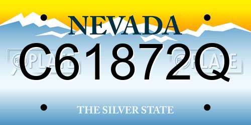 C61872Q Nevada License Plate