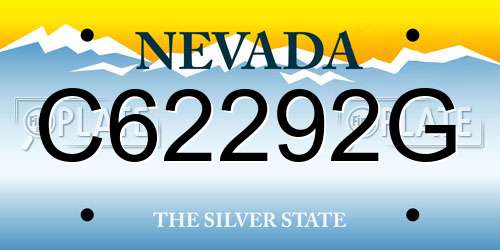 C62292G Nevada License Plate