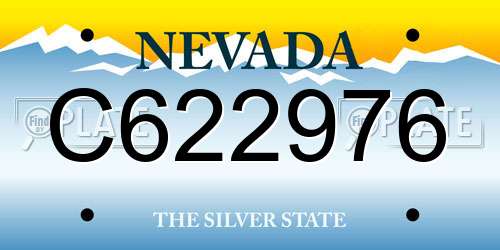 C622976 Nevada License Plate