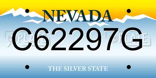 C62297G Nevada License Plate