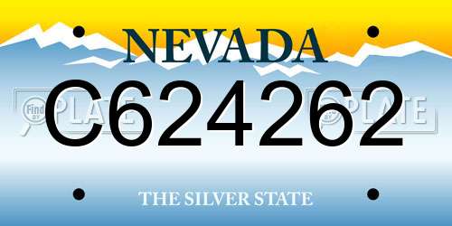 C624262 Nevada License Plate
