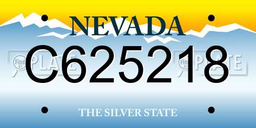 C625218 Nevada License Plate