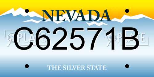 C62571B Nevada License Plate