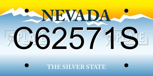 C62571S Nevada License Plate