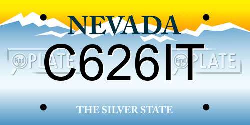 C626IT Nevada License Plate