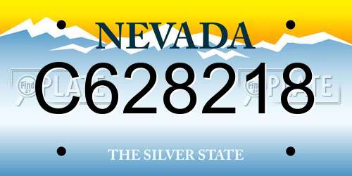 C628218 Nevada License Plate