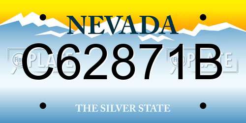 C62871B Nevada License Plate