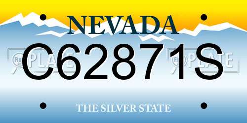 C62871S Nevada License Plate